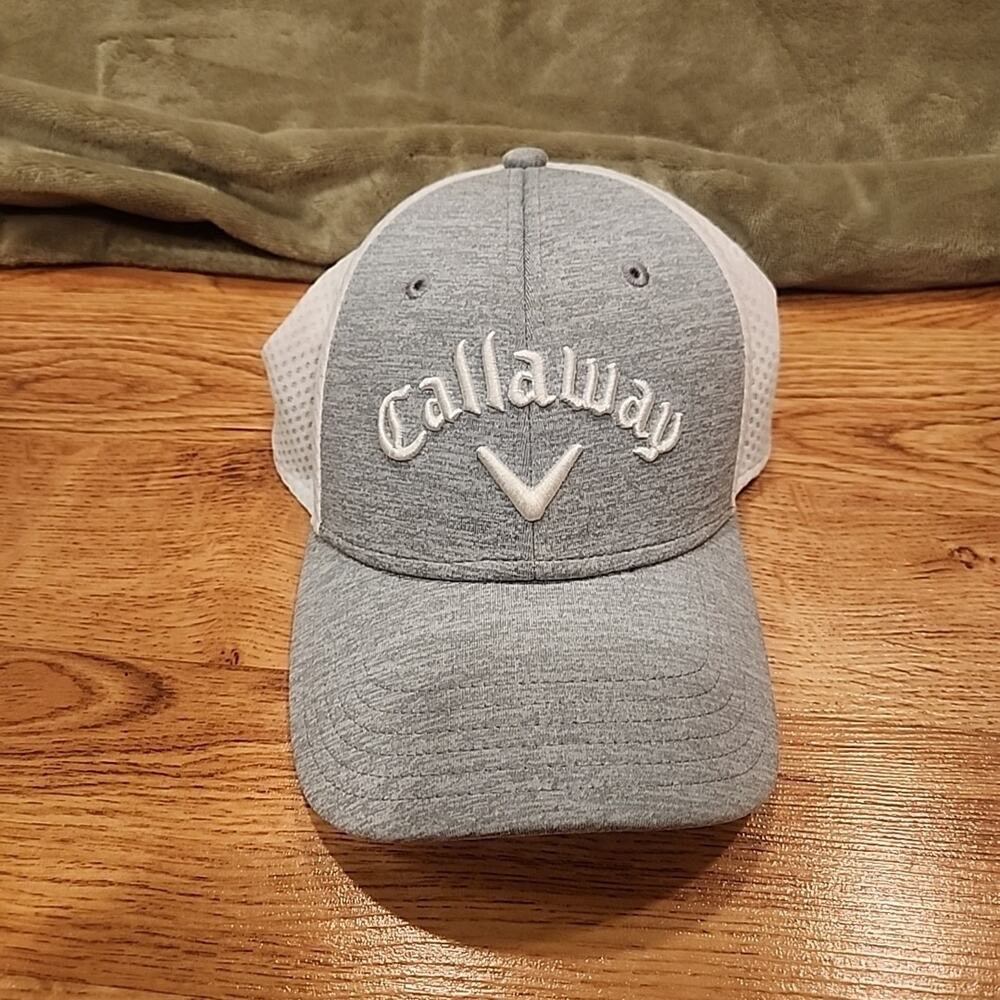 Callaway Golf Hat Flex Fit Large Small Gray And White